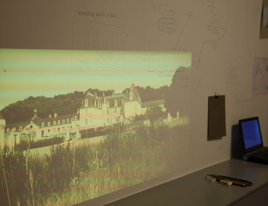 Tourist, projection on wall, by Jay Rechsteiner